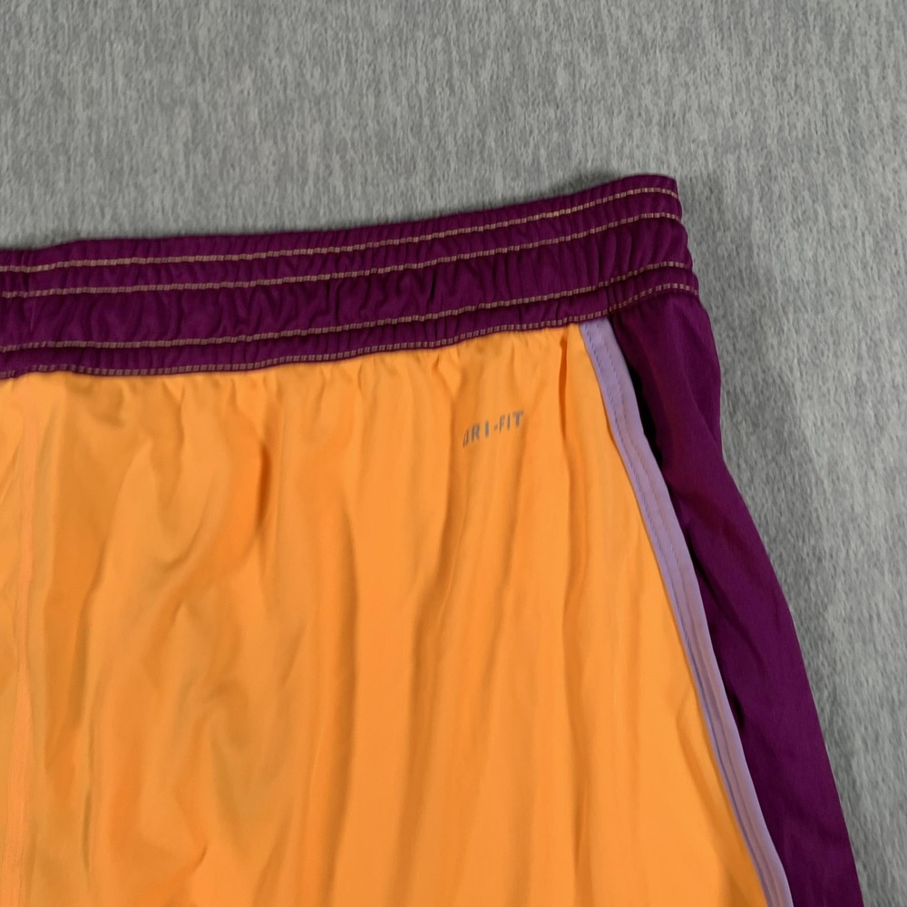 Nike Shorts Womens XL Orange Purple Dri-FIT Running Colorblock Athletic Training - Picture 11 of 12